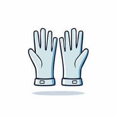 Obraz premium Cartoon illustration of protective gloves on white background