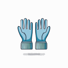 Obraz premium Pair of blue gloves illustration on white background copy space