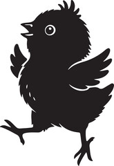 Fototapeta premium Cute Chick Icon Silhouette,Baby Hen icon, on white background