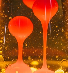 Abstract Texture Background Pattern Design Wallpaper Surface Orange Lava Lamp Liquid Bubble Magma Retro 70s Psychedelic Light Heat Fluid Flow Motion Decor Vintage Groovy
