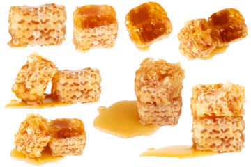 honey isolated on white background Honeycomb