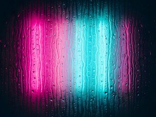 Neon Rain Drops on Glass Pink Blue Gradient Cyberpunk Texture Wet Surface Glitch Effect Bio Synthetic Aesthetics Background Future Tech New Year 2026 Gaming Trends

