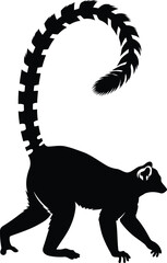 Ring tailed lemur silhouette illustration © SEMA