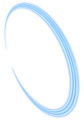 Abstract Geometric Blue Rim Light Neon Effect PNG on Transparent Background