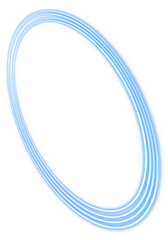 Abstract Geometric Blue Rim Light Neon Effect PNG on Transparent Background