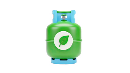 Eco-Friendly Gas Cylinder with Leaf Symbol