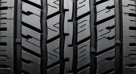 Black Rubber Tire Tread Texture Wheel Grip Auto Transport Pattern Industrial Groove Logistics Surface Background Car Safety Concept
