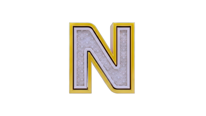 Letter N Isolated on White Background