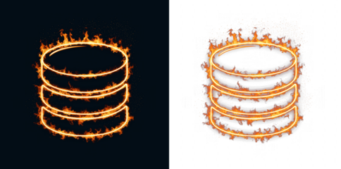 Coin stack on fire with ember sparks showing savings erosion and emergency fund risk, finance illustration for budgeting articles, personal money management warnings and banking headlines