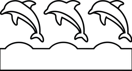Dolphin Jumping Line Art © GANDAMOHAN