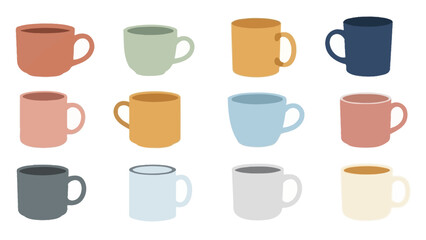 Colorful Mug Collection: A Variety of Ceramic Cups for Coffee, Tea, and Hot Beverages