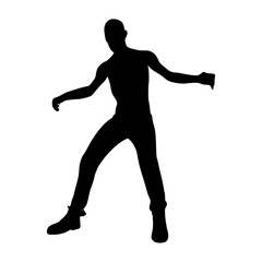 Cartoon zombie monster silhouette. Spooky and scary character. Isolated on white background.