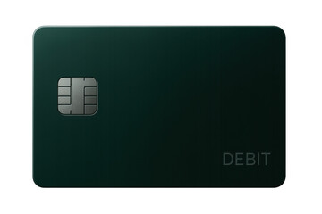 Dark green debit card with emv chip, symbolizing secure payment, banking, and financial transaction technology