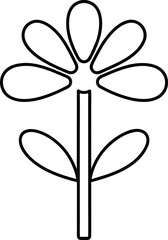 Fototapeta premium Flower Stem Minimal Line Art