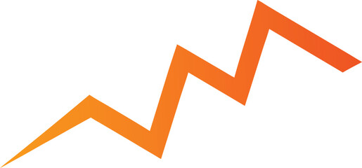 Orange zigzag line graphic representing growth and progress