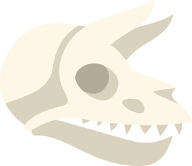 Side view of triceratops skull fossil showing prehistoric life © anatolir