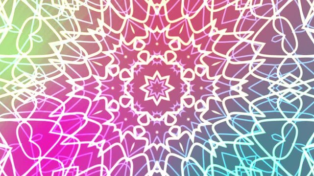 Geometric kaleodoscope overlay pattern with radial symmetry. Suitable for backgrounds, designs, yoga studios, and spiritual themes related projects.
