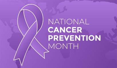 National Cancer Prevention Month Purple Background Illustration Banner