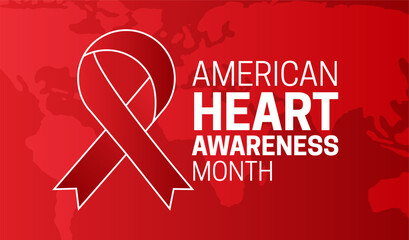 American Heart Awareness Month Background Illustration Banner