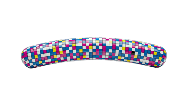 Abstract Colorful Curved Object on White Background - Powered by Adobe