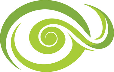 Abstract green spiral swirl design representing nature and growth