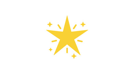 Obraz premium A bright yellow star with radiating sparkles.