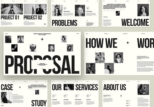 Minimal Brand Proposal Presentation Design for Creative Agency Portfolio