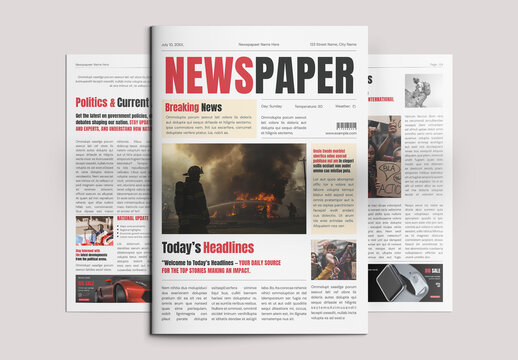 Modern Newspaper Editorial News Print Layout Design Template
