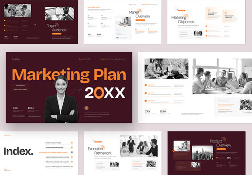 Modern Marketing Plan Presentation Template for Business Strategy