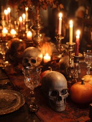 Christmas candles glowing inside a church with warm golden light and festive decorations