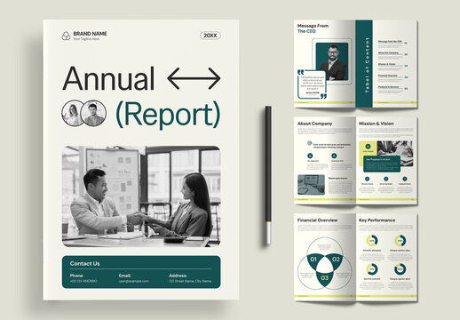 Modern Clean Corporate Annual Report Business Brochure Template Design