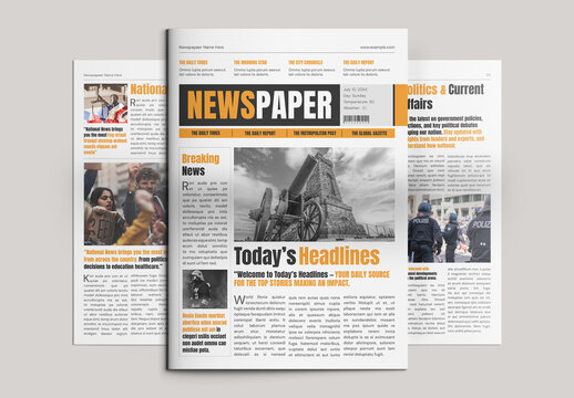 Newspaper Layout Editorial News Magazine Template Modern Print Design