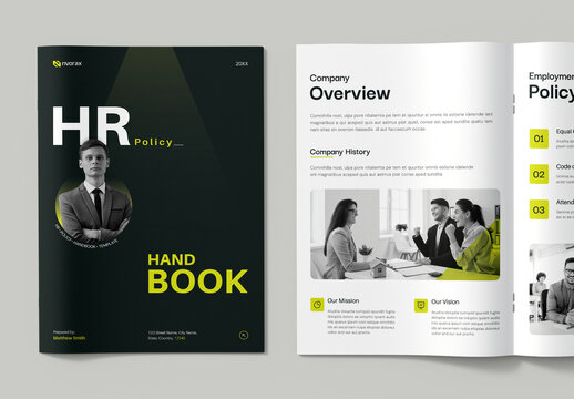 Modern Professional HR Policy Handbook Corporate Template Design