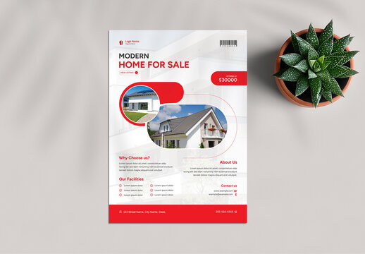 Modern Home for Sale Real Estate Flyer Design Template