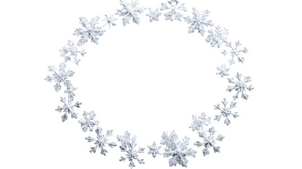 Merry Christmas wreath made of fir branches, white and silver decorations, sparkles and confetti on white background. Xmas and New Year holiday, bokeh, light. Flat lay, top view, wide banner