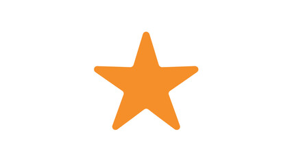 Obraz premium A simple orange star shape on a white background.