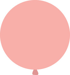 Single round pink balloon floating against white background
