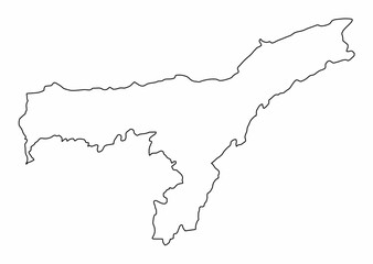 Assam State outline map