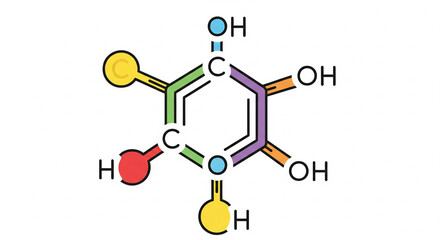 Chemical structure of ascorbic acid