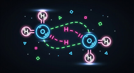 Neon molecular structure illustration