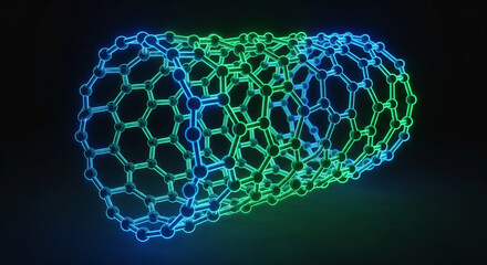 Abstract neon hexagonal mesh