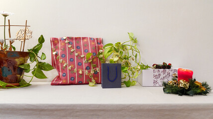 Santa Claus bringing Christmas gifts