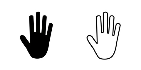 Obraz premium Raised hand set icon isolated on white background.