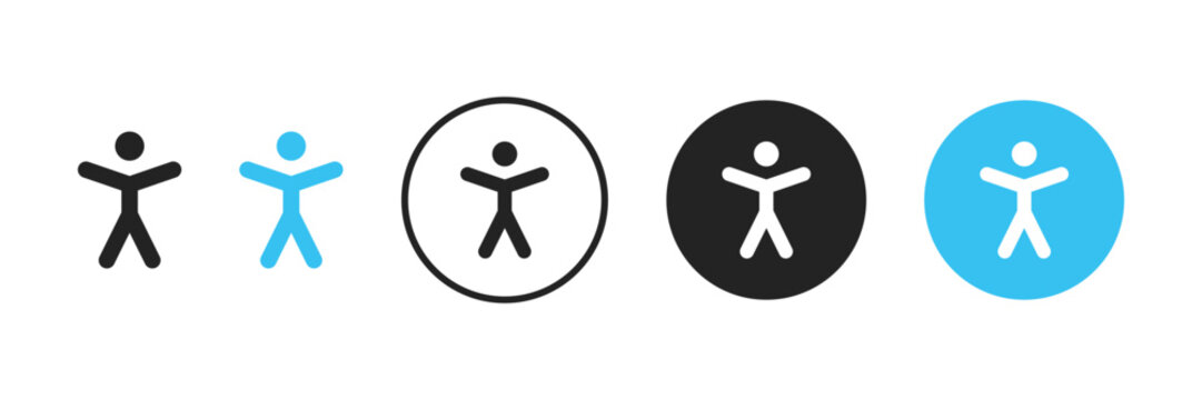 Accessibility icon set. Universal accessibility sign. People with blindness or visual impairments access the web button. Simple accessibility vector illustration