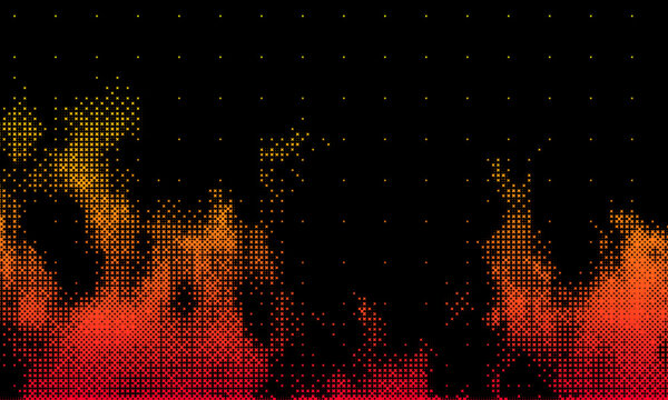Fading grunge gritty noise wallpaper. Weathered pixelated comic backdrop. Vector bitmap subtle vanishing surface retro. Fire pixel pattern. FIre pixel.