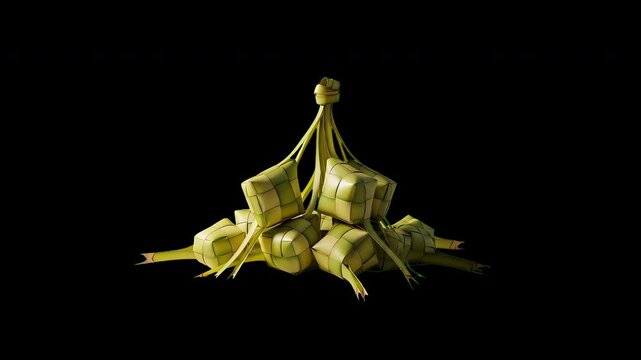 Traditional Ketupat Eid Al Fitr Rice Cakes Isolated