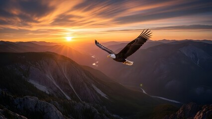 Picturesque mountain village nestled among bright green terraced fields and blooming pink cherry blossom trees