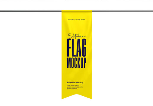 Realistic Flag Banner Mockup