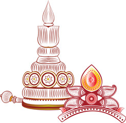 Bengali wedding Mukut and Topor design.