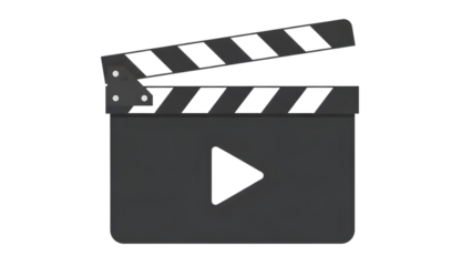 Video play button with clapperboard icon